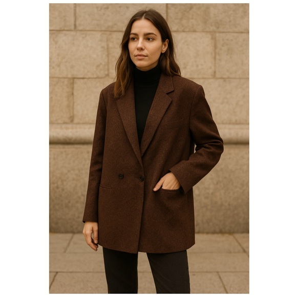 Hutch Anthropologie Brown Wool Oversized Blazer Jacket Coat 3X NWT - Picture 2 of 16